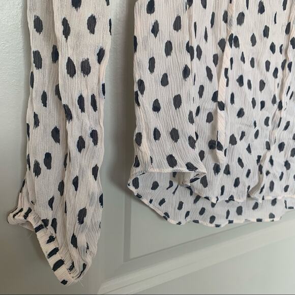 kate spade silk long sleeve polka dot blouse size 2 - Picture 7 of 11